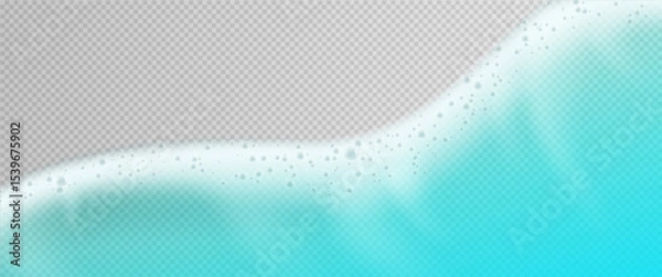 Obraz Top view on sea blue water wave with white foam