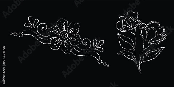 Obraz Abstract beautiful rhinestone glitter motif design.