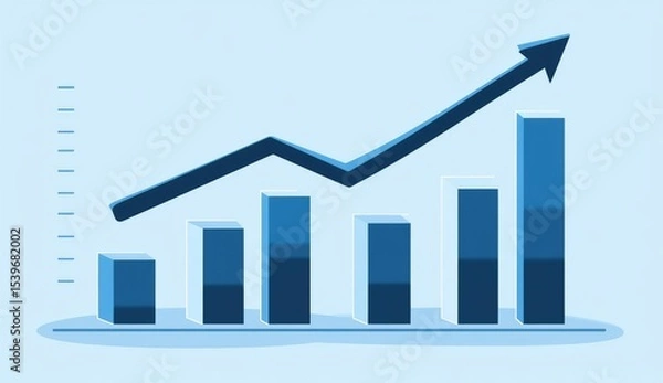 Fototapeta Data visualization of increasing bar graph