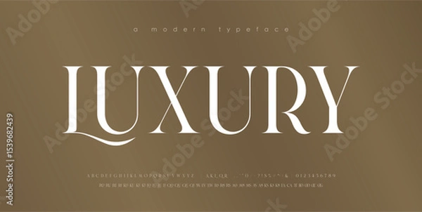 Fototapeta Modern Luxury alphabet letters font. Classic Elegant Modern Serif Lettering Minimal Fashion Logo. Typography decoration fonts for branding, wedding, logos. vector illustration