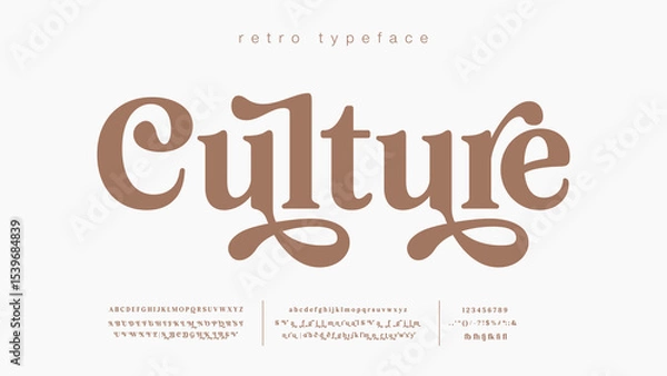 Fototapeta Retro Elegant Luxury Font, Uppercase Lowercase And Number. Classic Lettering Minimal Fashion Designs. Typography modern serif fonts regular decorative vintage concept. vector illustration
