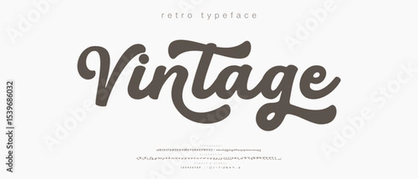 Fototapeta Retro Elegant Luxury Font, Uppercase Lowercase And Number. Classic Lettering Minimal Fashion Designs. Typography modern serif fonts regular decorative vintage concept. vector illustration
