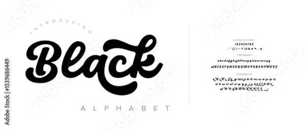 Fototapeta Retro Elegant Luxury Font, Uppercase Lowercase And Number. Classic Lettering Minimal Fashion Designs. Typography modern serif fonts regular decorative vintage concept. vector illustration
