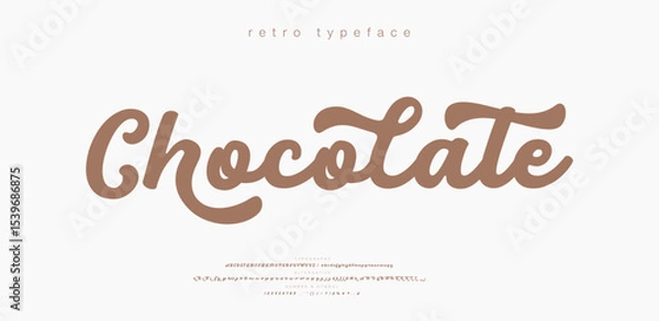 Fototapeta Retro Elegant Luxury Font, Uppercase Lowercase And Number. Classic Lettering Minimal Fashion Designs. Typography modern serif fonts regular decorative vintage concept. vector illustration
