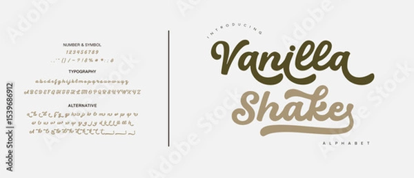 Fototapeta Retro Elegant Luxury Font, Uppercase Lowercase And Number. Classic Lettering Minimal Fashion Designs. Typography modern serif fonts regular decorative vintage concept. vector illustration
