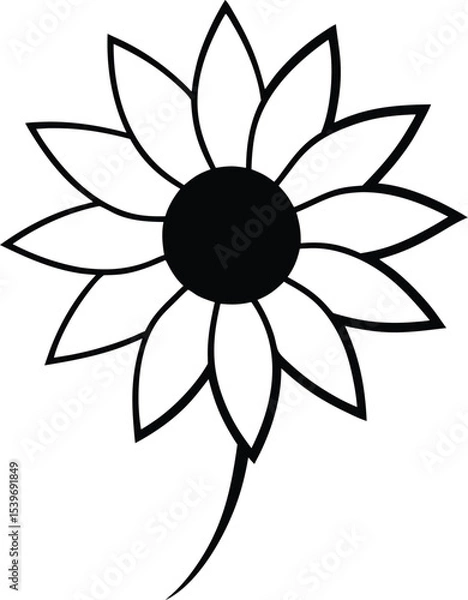 Fototapeta vector illustration of a Sunflower
