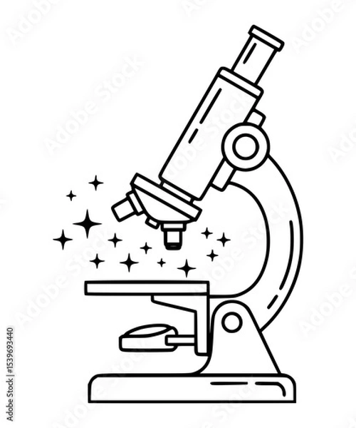 Fototapeta A microscope with stars inside