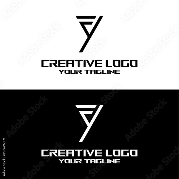Fototapeta creative letter logo fy design vector