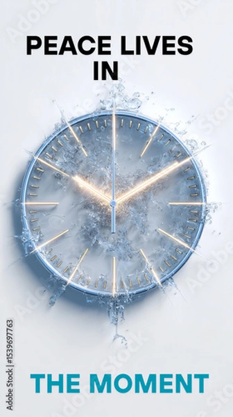 Fototapeta Frozen Clock with Glowing Second Hand – Symbol of Timeless Peace and Stillness