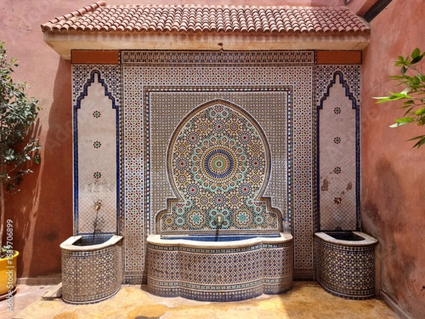 Obraz Moroccan public mosaic fountains made by zellige