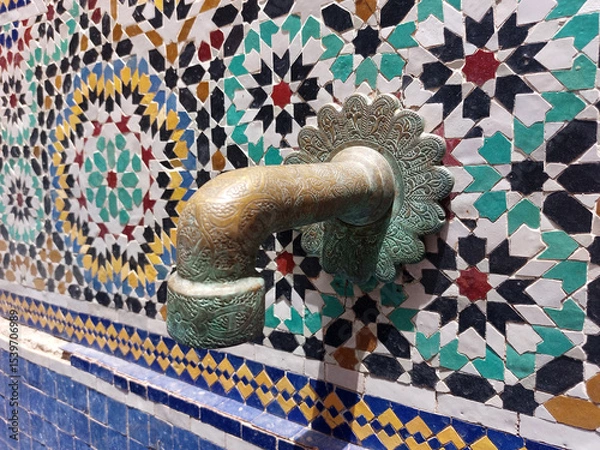 Obraz Moroccan public mosaic fountains made by zellige