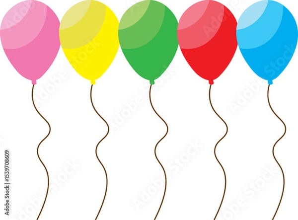 Obraz Birthday balloons collection. Colorful balloons set.