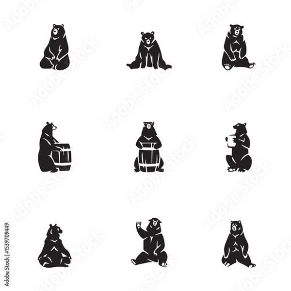 Fototapeta Group bear vector image