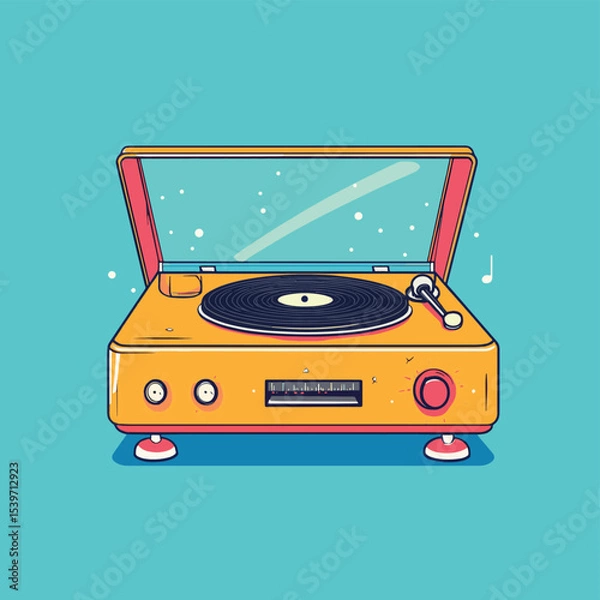 Obraz music box, vector style simple color