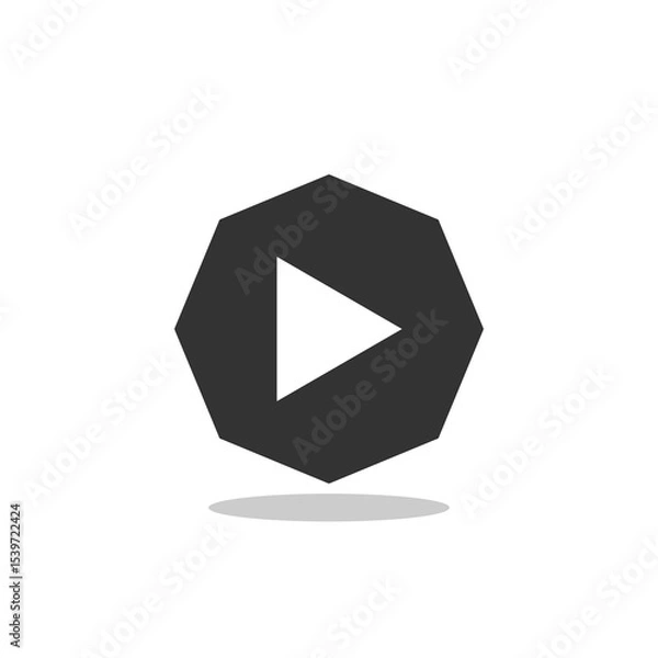 Fototapeta Play button icon with shadow