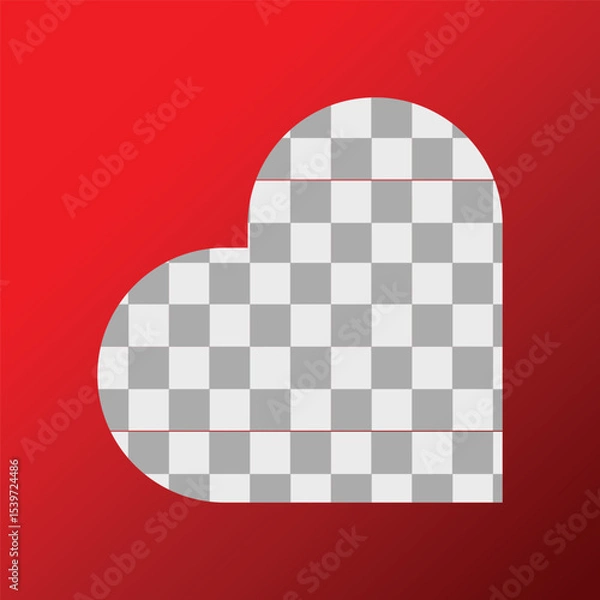 Obraz Transparent Heart on a Red Gradient Background