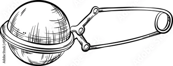 Obraz Tea Strainer  Isolated Outline Illustration
