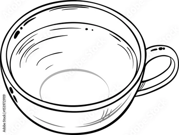 Obraz Сup of Tea Outline Illustration
