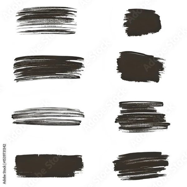 Fototapeta Grunge Brush Stroke Vector Collection on Light Background