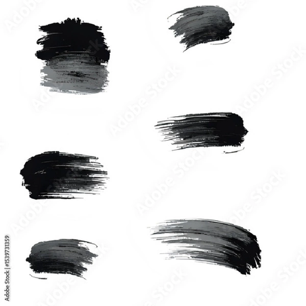 Fototapeta Grunge Brush Stroke Vector Collection on Light Background