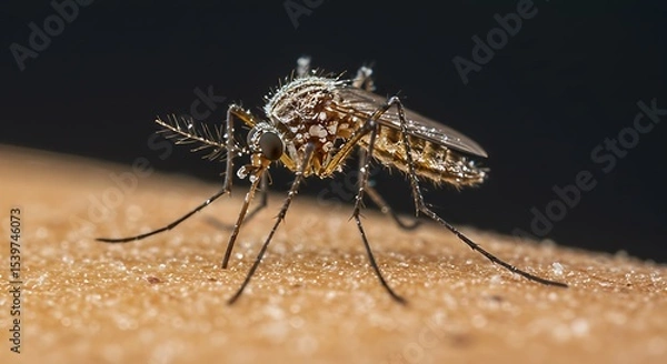 Fototapeta 피를 빨고 있는 모기 클로즈업