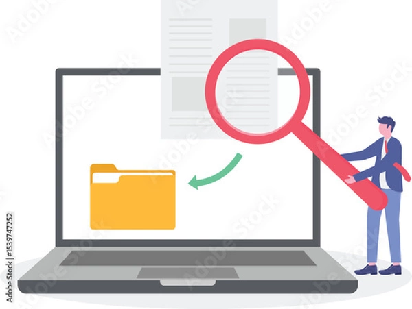 Fototapeta Data entry jobs with information writing to digital files.
