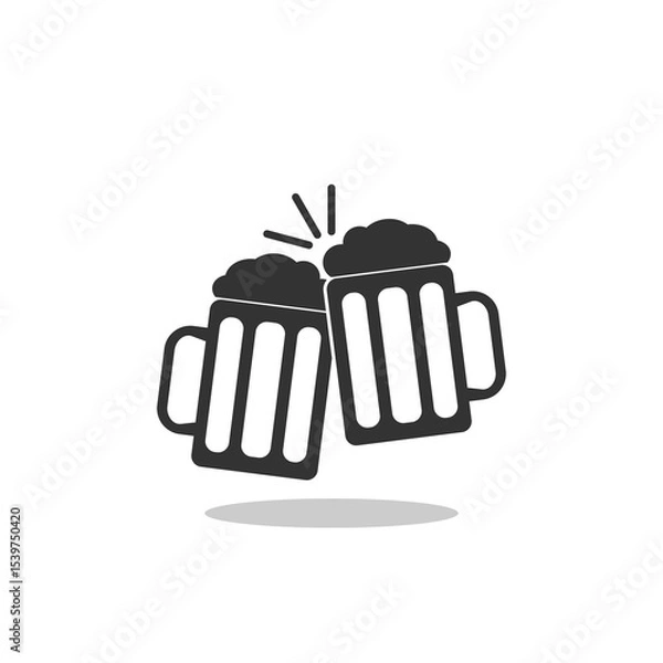 Fototapeta Beer cheers icon with shadow