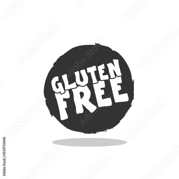 Fototapeta Gluten free circle icon with shadow