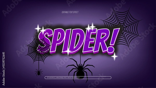 Obraz purple spider Text Effect background