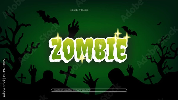 Obraz green scary Pattern zombie Text Effect background