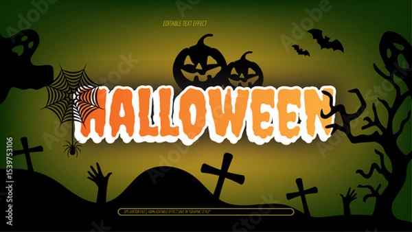 Obraz green scary Pattern halloween Text Effect background