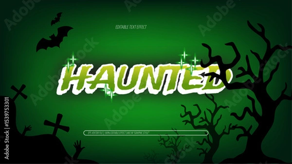 Obraz green scary Pattern haunted Text Effect background