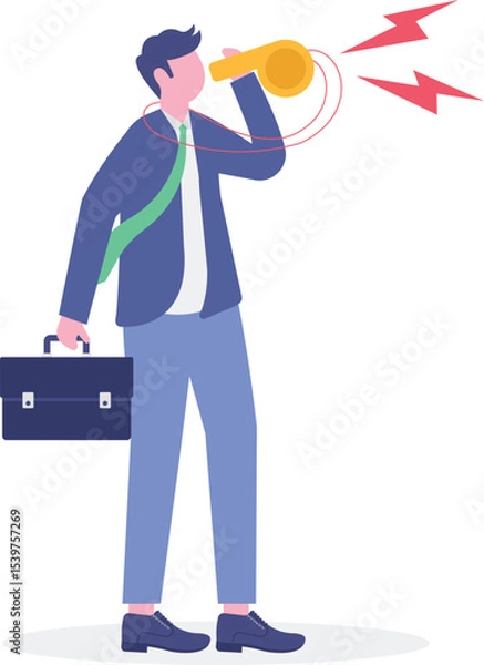 Fototapeta Business whistleblower the misconduct inside a person to illegally disclose information to public concept.flat characters.

