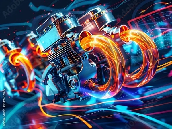 Fototapeta Multicolor 6-Cylinder Engine Background with Futuristic Metallic Shine and Vivid Details

High-Resolution Mechanical Engine Wallpaper Featuring a Vibrant 6-Cylinder Design

