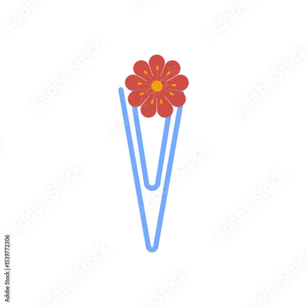 Obraz Paperclip with floral paper