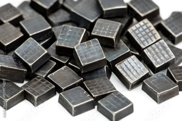 Obraz Closeup photo of manufactured steel parts