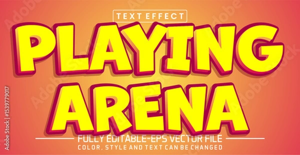 Fototapeta Playing arena font Text effect editable