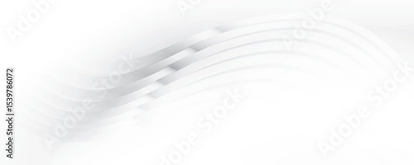 Fototapeta Abstract white and gray color, modern design stripes background with curve lines. Vector illustration.