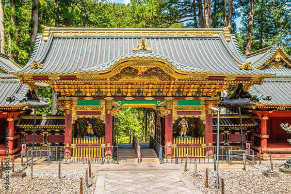 Fototapeta View at the Yashamon gate in Rinnoji temple area of Nikko, Japan