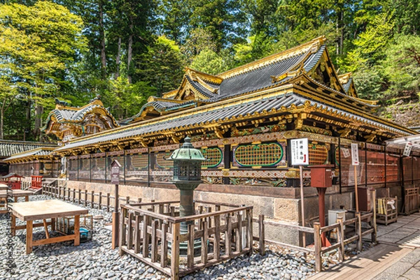 Fototapeta View at the Shinto Temple Karamon gate in Nikko - Japan