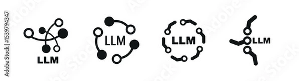 Fototapeta Large language model icon on white background	