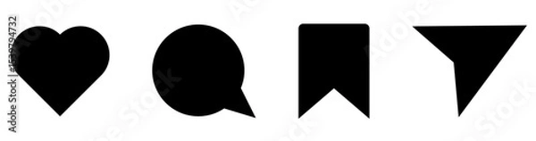 Fototapeta Button Set of Social Media