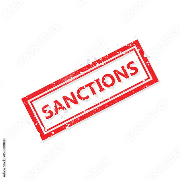 Fototapeta Sanctions text stamp vector illustration
