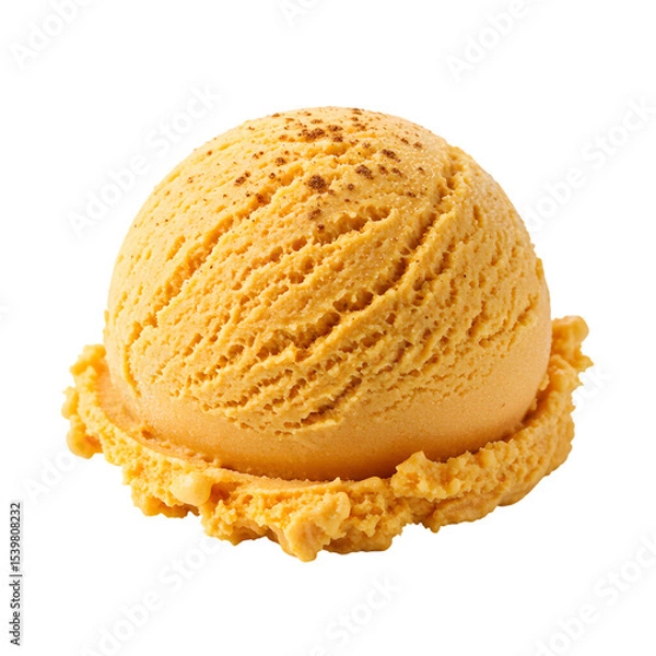 Obraz Pumpkin Ice Cream Scoop: Delicious Fall Dessert Photography on transparent background