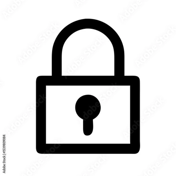 Obraz Bold black padlock icon symbolizing locked access, protection, and online or physical security in digital applications.
