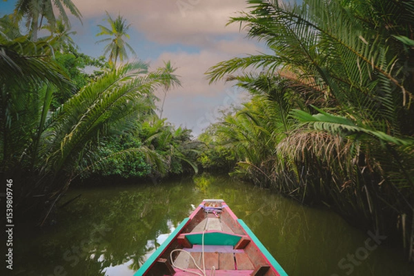 Fototapeta View of Nipa palm or Nypa fruticans Wurmb on river