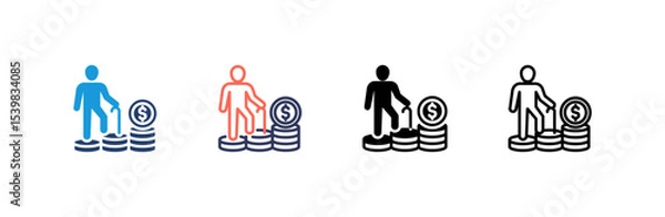 Obraz Retirement icon set multiple style collection