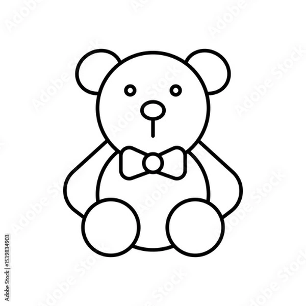 Obraz Teddy Bear Toy Gift Line Icon