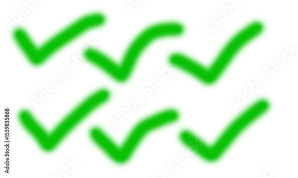Fototapeta Glowing Green Checkmarks on Black Background Ideal for Success Approval Confirmation Design transparent background
