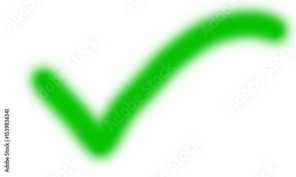 Fototapeta Glowing Green Check Mark Symbol on Black Background Perfect for App Design User Interface Approval Confirmation Success transparent background  